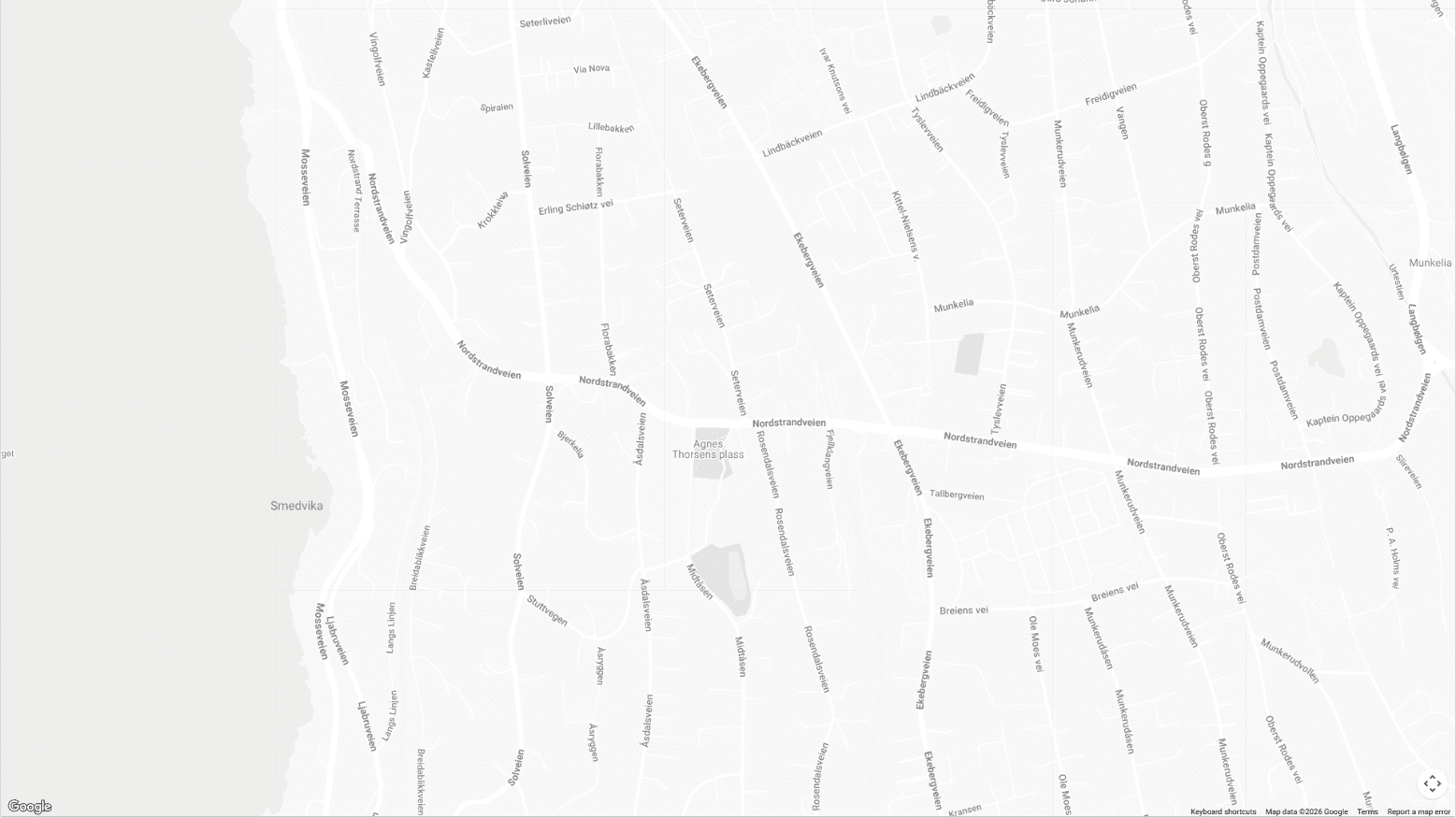 Kart over Nordstrandveien 32a, 1163 Oslo
